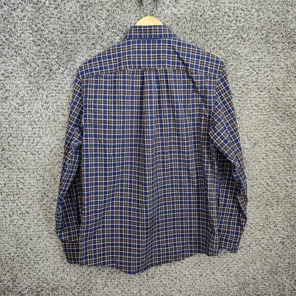 Jos A Bank Shirt Mens Medium Blue Plaid Button Up 1905 Modern Fit Casual Cotton - Picture 7 of 7